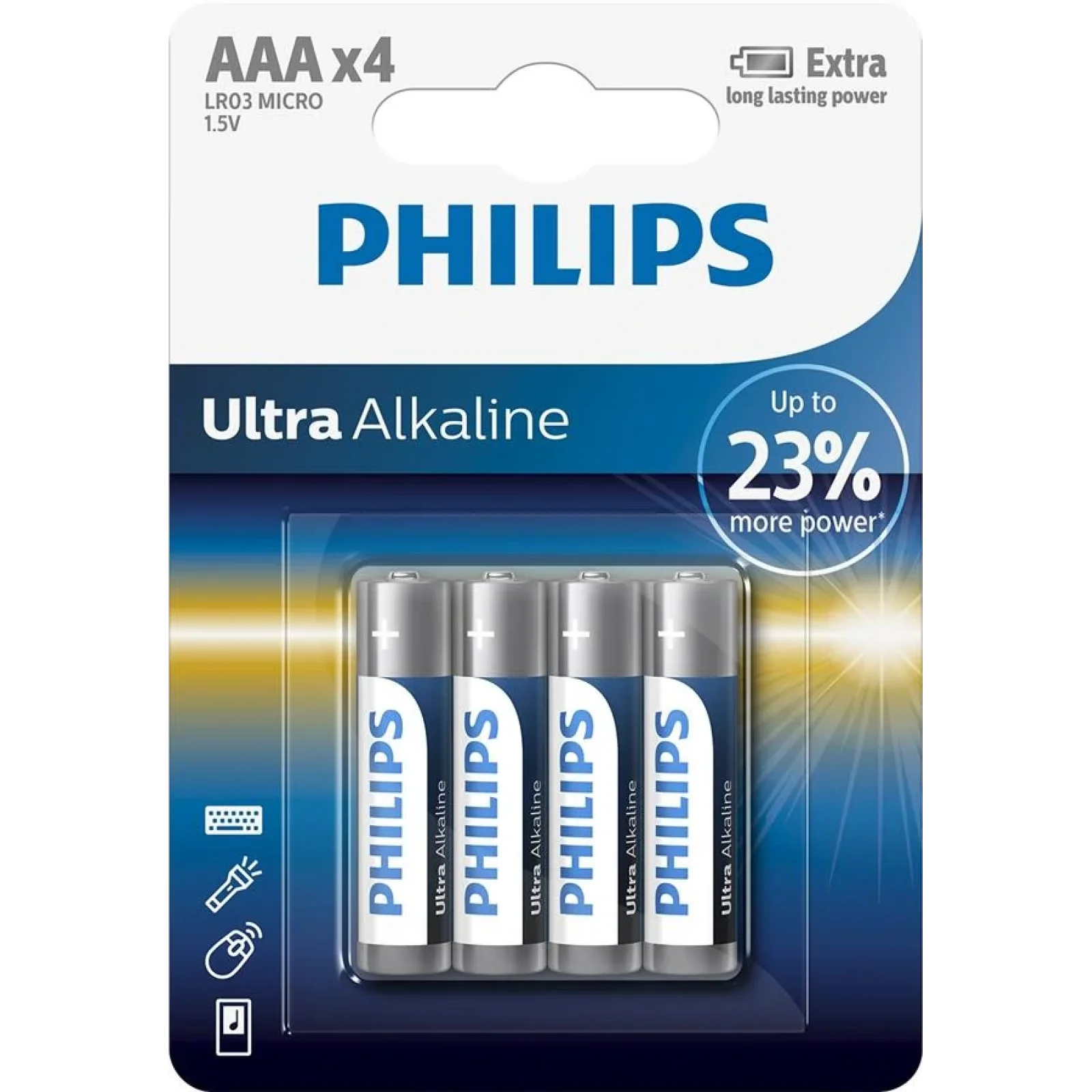 Батарейка Philips Ultra Alkaline AAA BLI 4 UA